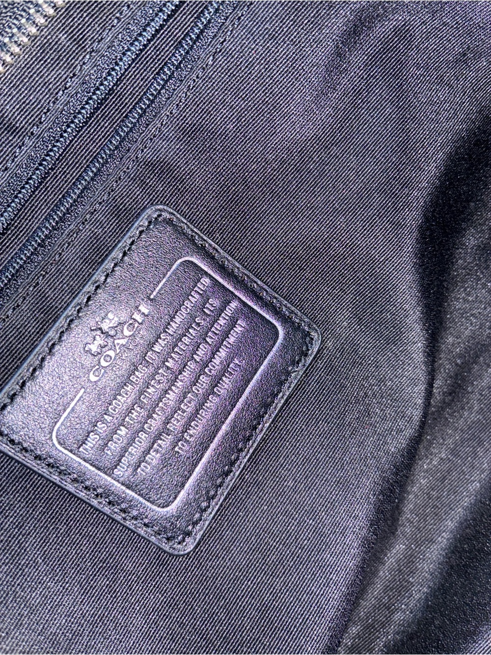 Coach Black Textured Leather Satchel with Silver Hardware